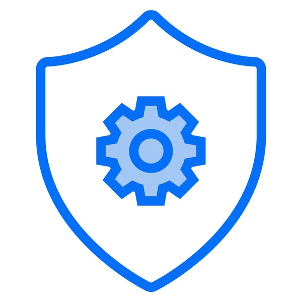Icône Engrenage Configuration Forme Contour Rempli — Image vectorielle