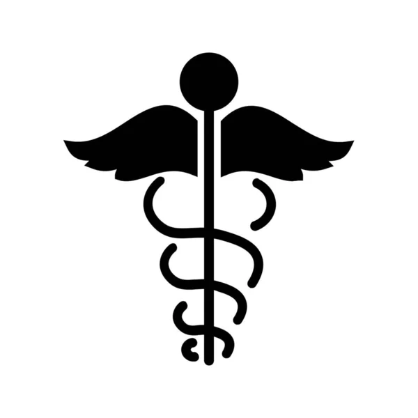 Simbolo Medico Icona Assicurazione Sanitaria Stile Solido — Vettoriale Stock