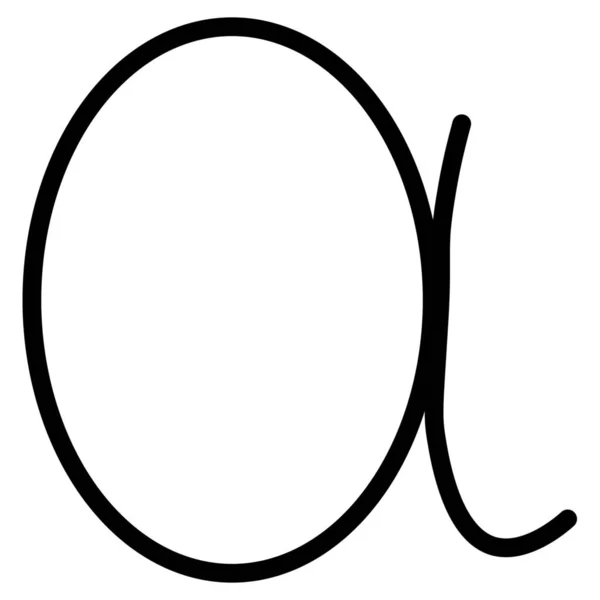 Alpha Alpha Testing Maths Symbol Icon Outline Style — Stockový vektor