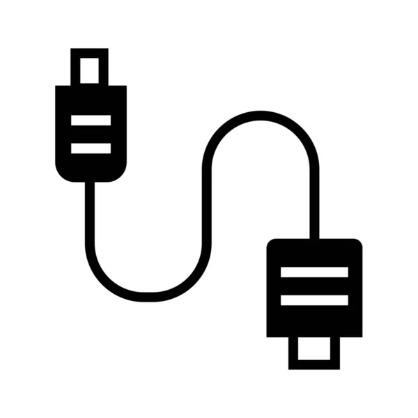 Adapter Connectiviteit Plug Icoon Massieve Stijl — Stockvector