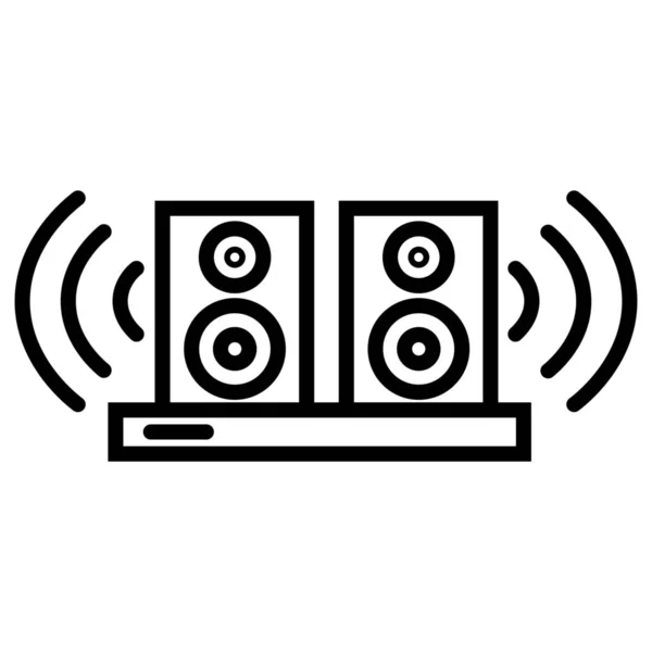 Boombox Otthon Színház Zaj Szennyezés Ikon Körvonalazott Stílusban — Stock Vector