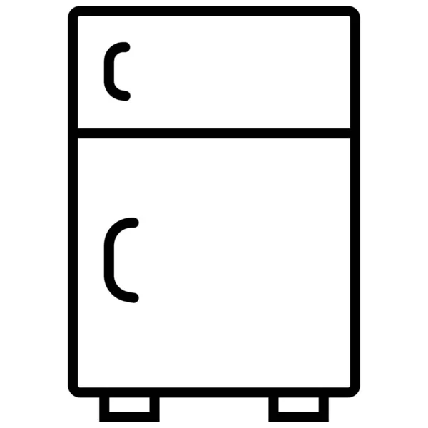 Ψυγείο Σπίτι Συσκευές Αποθήκευσης Εικονίδιο Στυλ Περίγραμμα — Διανυσματικό Αρχείο