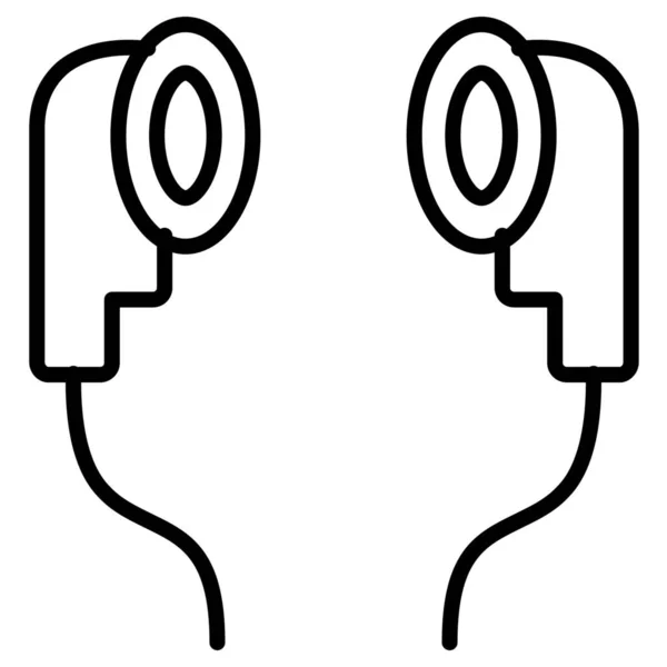 Chat Gadgets Kopfhörer Symbol Umrissstil — Stockvektor