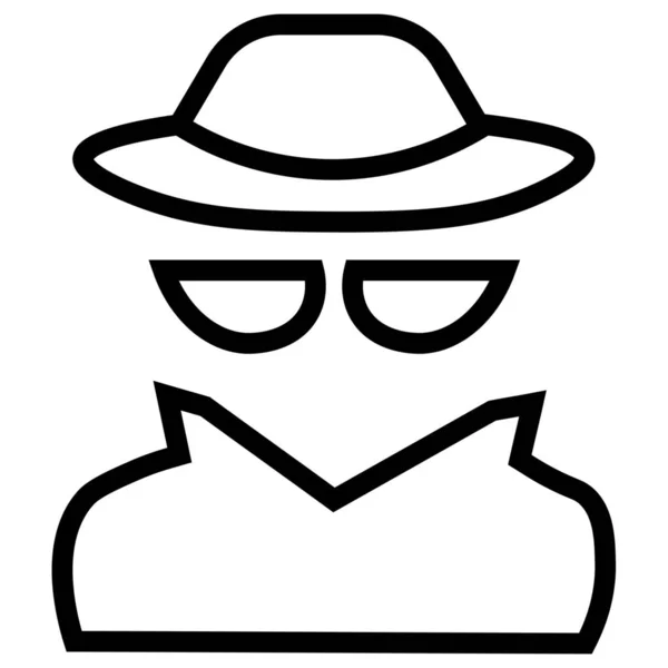 Crime Detective Detective Agent Icon Outline Style — Stock Vector