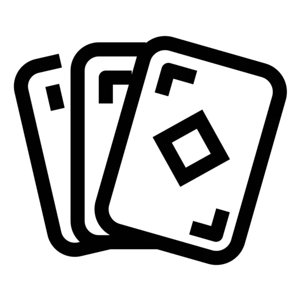 Jeux Cartes Icône Jeu Cartes Dans Style Outline — Image vectorielle