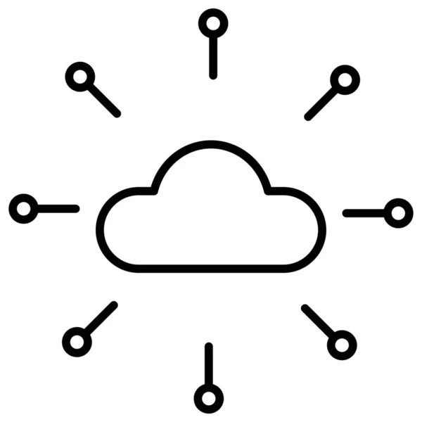 Cloud Network Cloud Server Cloud Storage Icon Outline Style — Stockový vektor