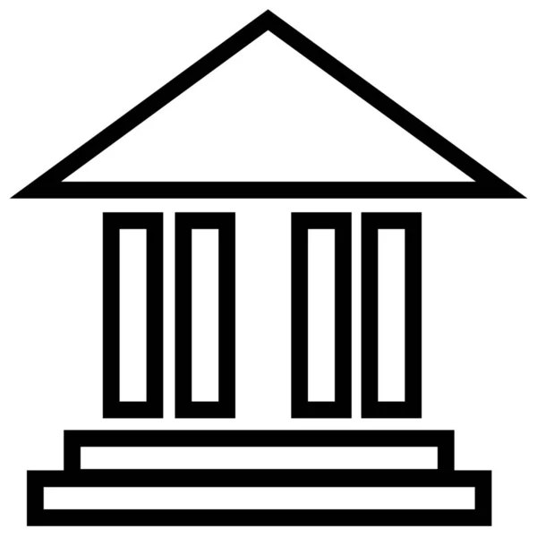 Bâtiment Cour Gouvernement Icône Dans Style Contour — Image vectorielle