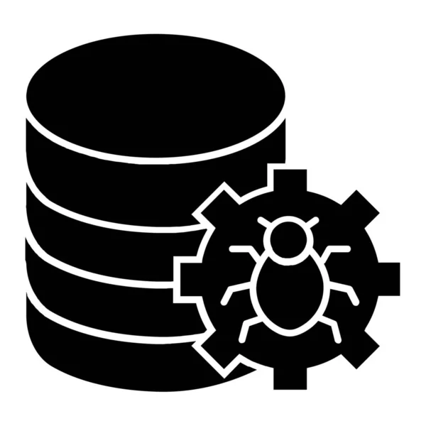 Datenbankfehler Fehlersymbol Solidem Stil — Stockvektor