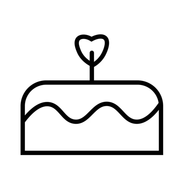 Τούρτα Γενεθλίων Εικονίδιο Γλυκό Κέικ Στυλ Περίγραμμα — Διανυσματικό Αρχείο