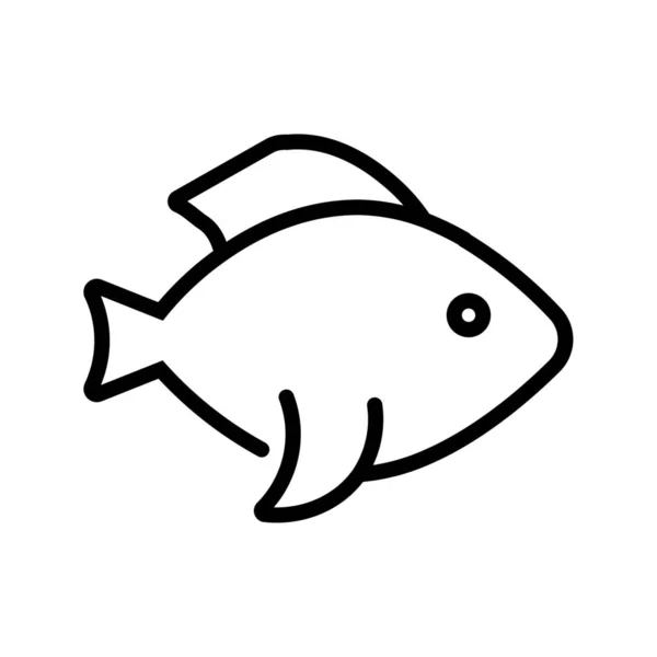 Vis Vissen Gezondheid Pictogram Grote Lijnen Stijl — Stockvector