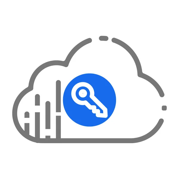 Cloud Computing Coud Icono Estilo Plano — Vector de stock
