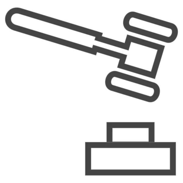 Icono Ley Justicia Gubernamental Estilo Esquema — Vector de stock