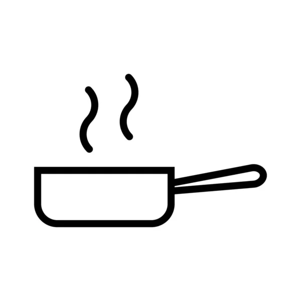 Olla Cocción Olla Cocina Icono Comida Estilo Esquema — Vector de stock