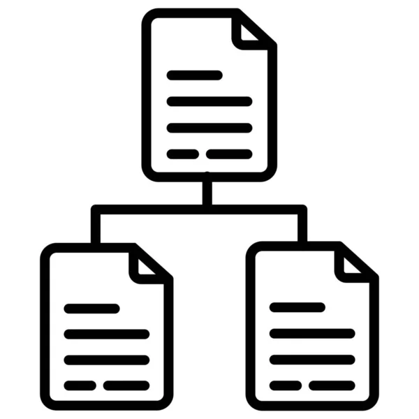 Administración Archivos Estructura Archivos Icono Archivos Estilo Esquema — Vector de stock