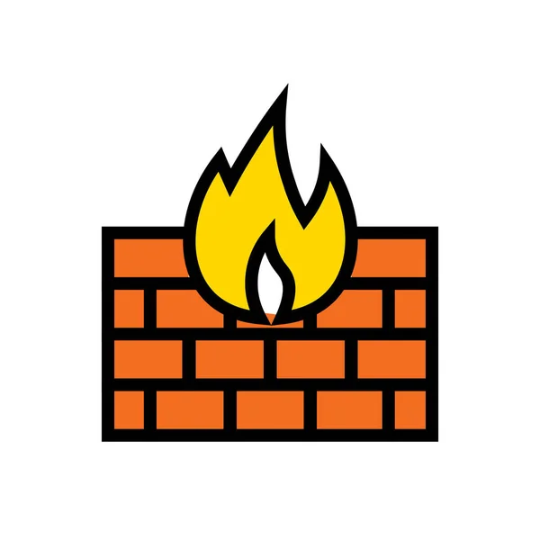 Ikona Firewalla Antywirusowego Stylu Wypełnionym — Wektor stockowy