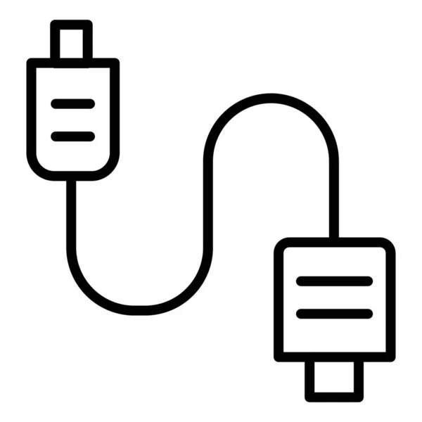 Communicatie Apparaat Connector Data Kabel Icoon Omtrek Stijl — Stockvector