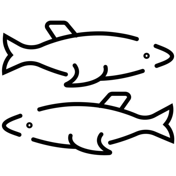 Dry Fish Fish Culture Fishes Icon Outline Style — Stockový vektor