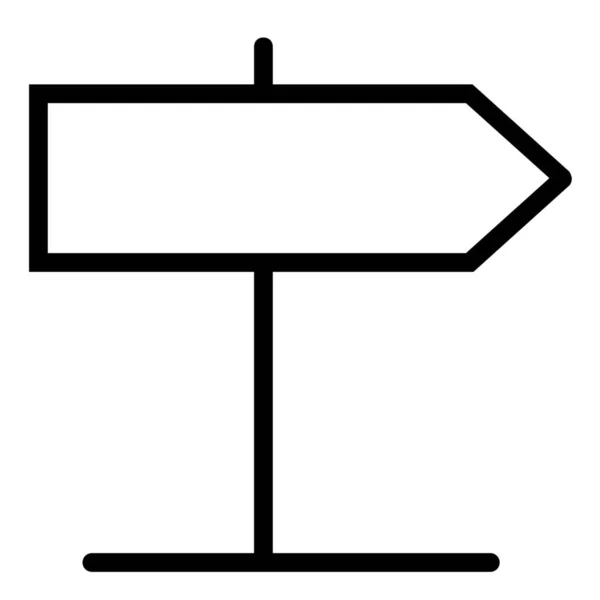 Flecha Dirección Tablero Ruta Guía Poste Icono Estilo Esquema — Vector de stock