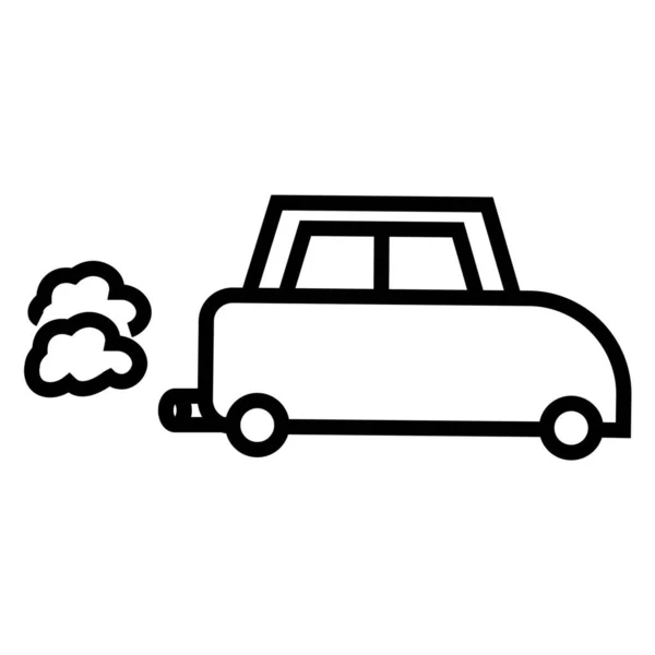 Air Pollution Car Smoke Carbon Dioxide Icon Outline Style — Stock Vector