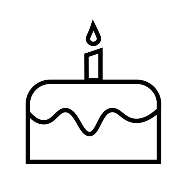 Икона Торта День Рождения Свечи Стиле Наброска — стоковый вектор