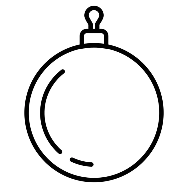 Στολίδι Γιορτή Χριστούγεννα Μπάλα Εικονίδιο Στο Περίγραμμα Στυλ — Διανυσματικό Αρχείο