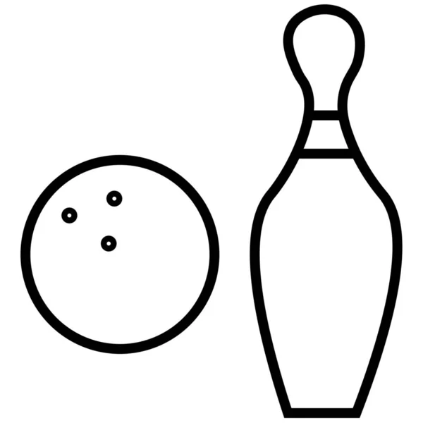 Миска Боулінг Іконка Алеї Контурному Стилі — стоковий вектор
