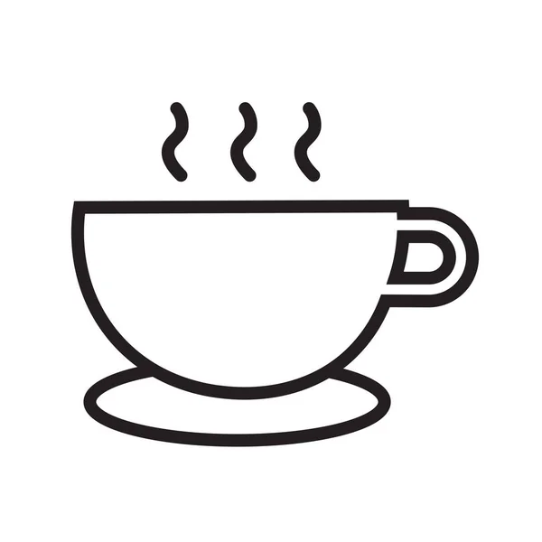 Cafe Hete Koffie Hot Cup Pictogram Omtrek Stijl — Stockvector