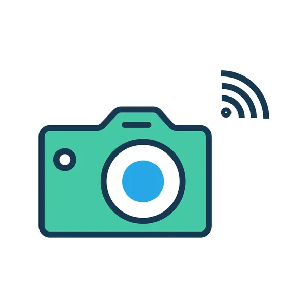 Передача Данных Камеры Интернет Значок Вещей Стиле Заполненного Контура — стоковый вектор