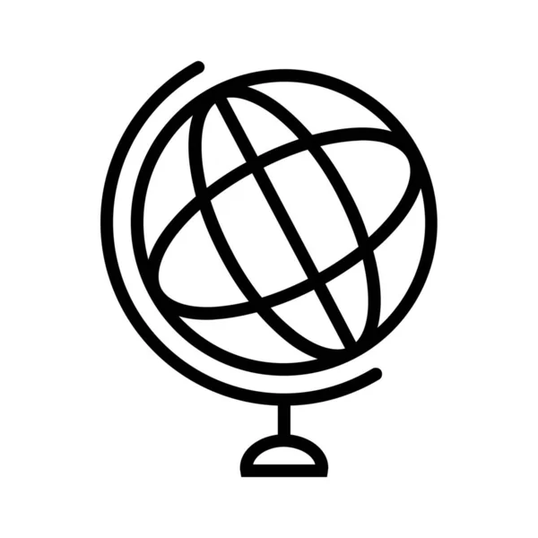 Edukacja Globus Mapa Ikona Zarys Styl — Wektor stockowy