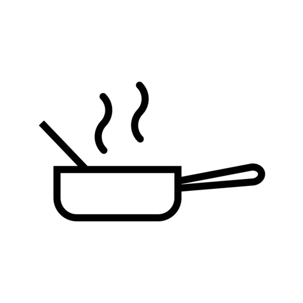鍋料理のアイコンをアウトラインスタイルで — ストックベクタ