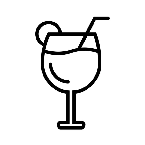 Icona Cocktail Bevande Alcoliche Stile Contorno — Vettoriale Stock