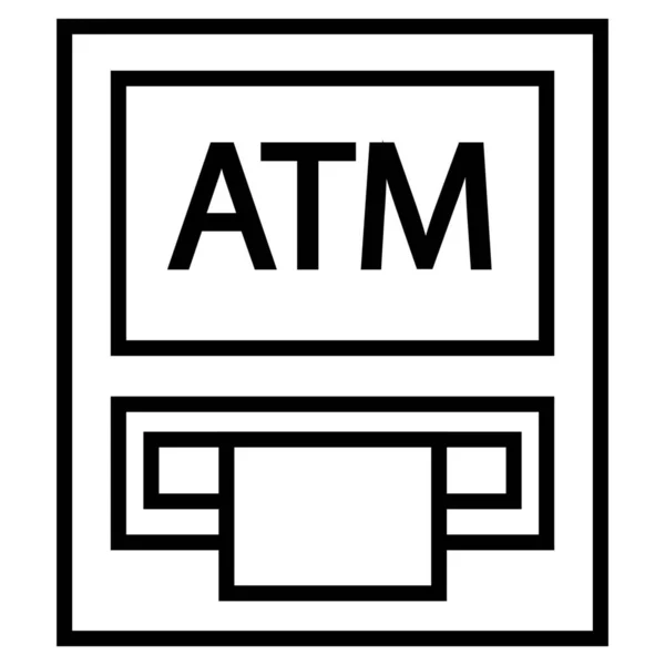 Cajero Automático Banco Dólar Icono Estilo Esquema — Archivo Imágenes Vectoriales