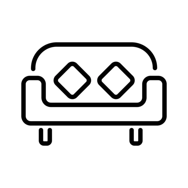 Chair Couch Furniture Icon Outline Style — Stock Vector