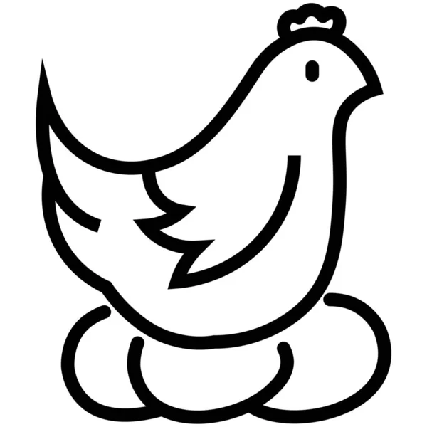 Иконка Курицы Стиле Наброска — стоковый вектор