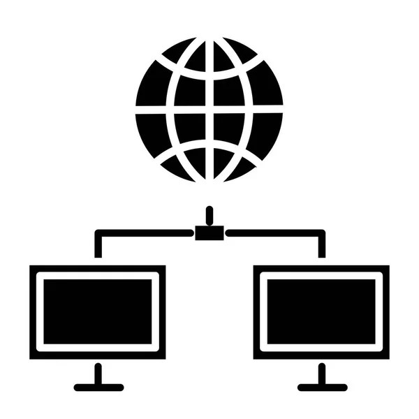 Connettività Comunicazione Icona Trasferimento Dati Stile Solido — Vettoriale Stock