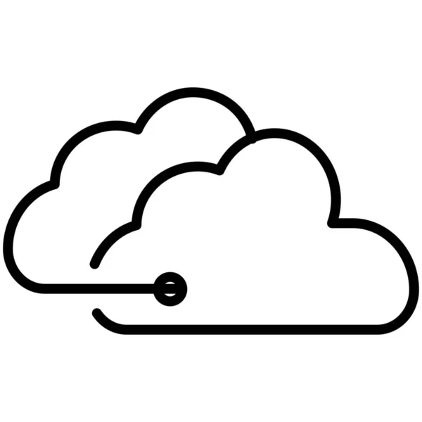 Cloud Services Cloud Storage Downloadsymbol Umrissen — Stockvektor