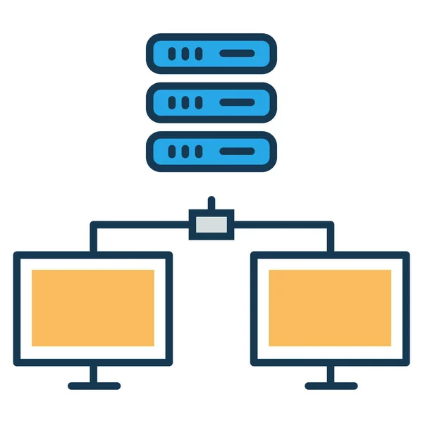 Bigdata Cloud Database Cloud Server Icon Filled Outline Style — Archivo Imágenes Vectoriales