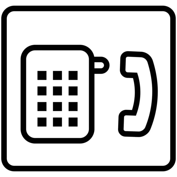 Contactez Nous Icône Téléphone Numérique Dans Style Contour — Image vectorielle