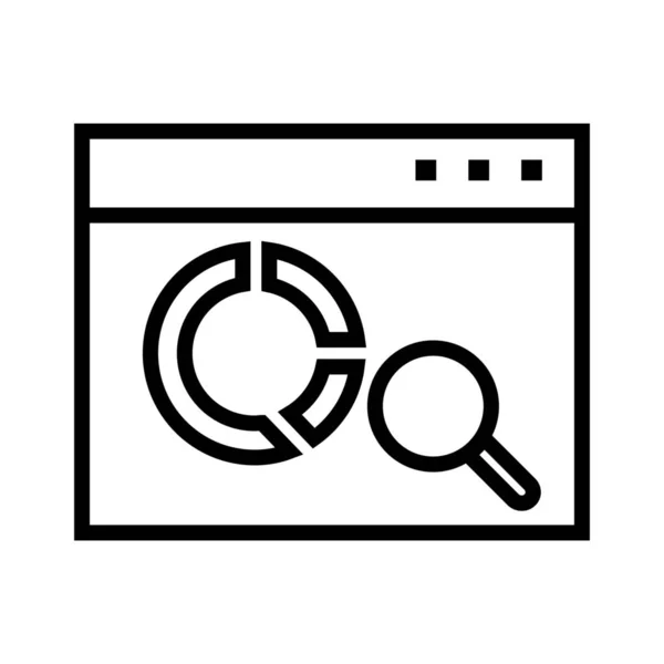 Dashboard Search Analytics Search Engine Optimization Icon Outline Style — Stock Vector