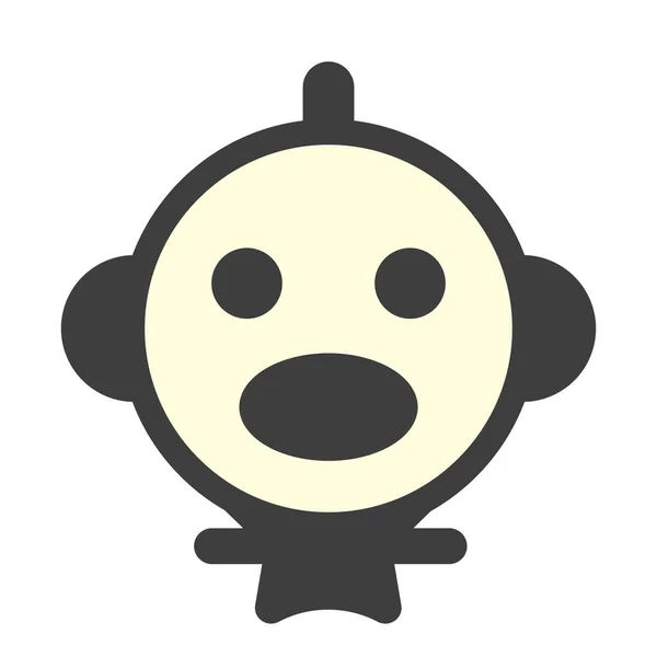 Emoji Emoticono Feliz Icono Estilo Contorno Lleno — Vector de stock