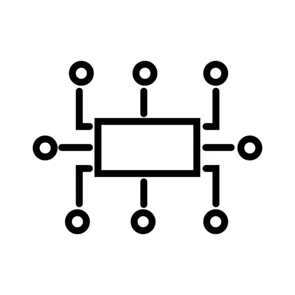 Circuit Planning Program Algorithm Icon Outline Style — Stock Vector
