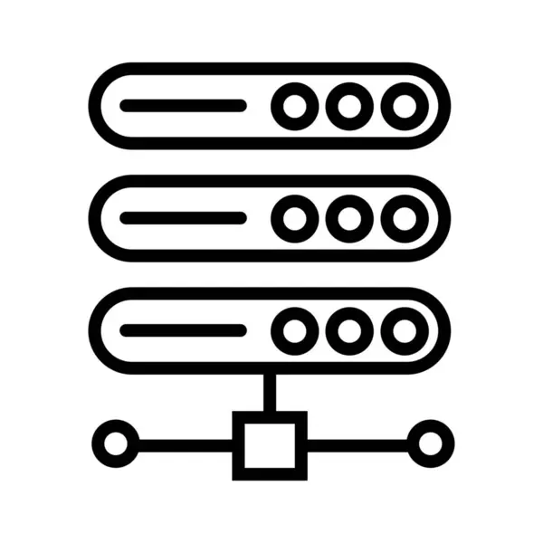 Cloud Speicher Datenbank Netzwerk Symbol Umriss Stil — Stockvektor