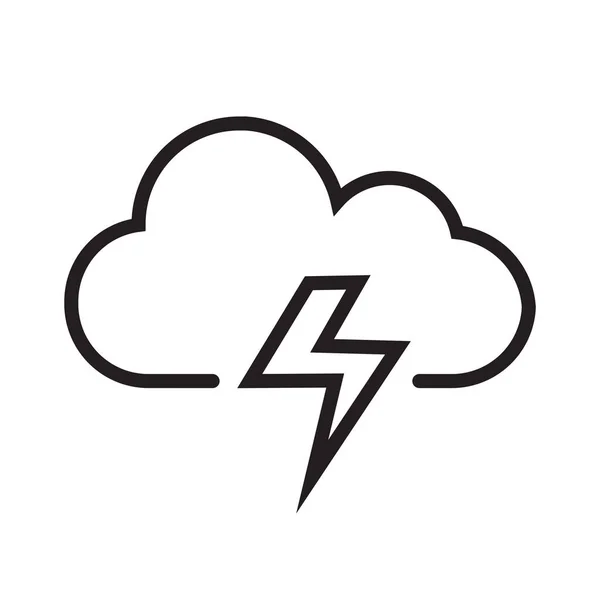 Nube Relámpago Icono Lluvia Estilo Del Esquema — Vector de stock