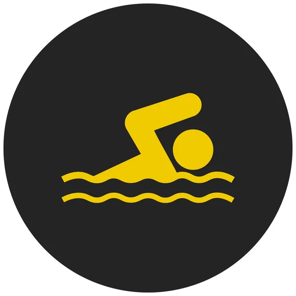 Ejercicio Piscina Cubierta Icono Piscina Estilo Insignia — Vector de stock