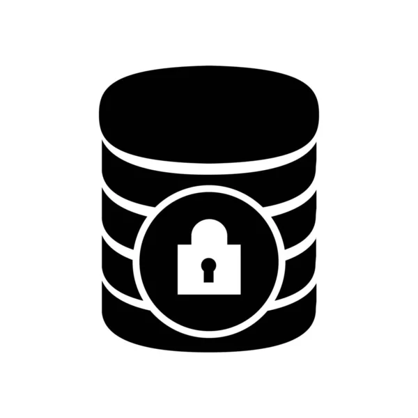 Icono Seguridad Base Datos Del Centro Datos Bigdata Estilo Sólido — Vector de stock