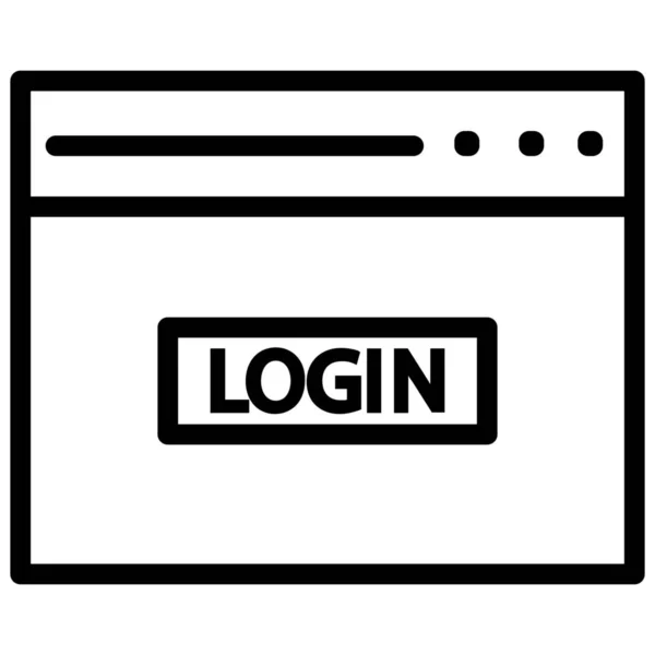 Login Page Login Page Passcode Icon Outline Style — 스톡 벡터