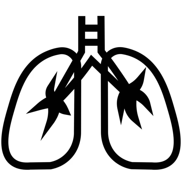 Anatomy Breathe Lungs Icon Outline Style — Stockový vektor