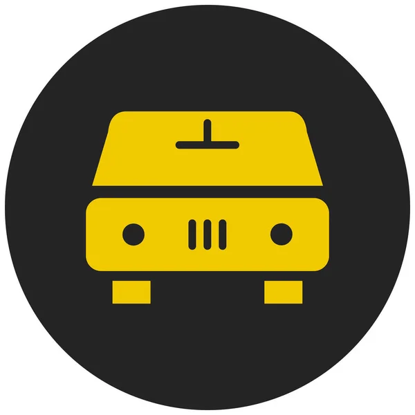 Allrad Mietwagen Taxi Ikone Abzeichen Stil — Stockvektor