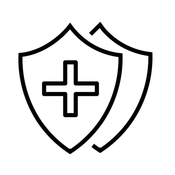 Ikona Ubezpieczenia Zdrowotnego Ubezpieczenia Życie Zarysie — Wektor stockowy