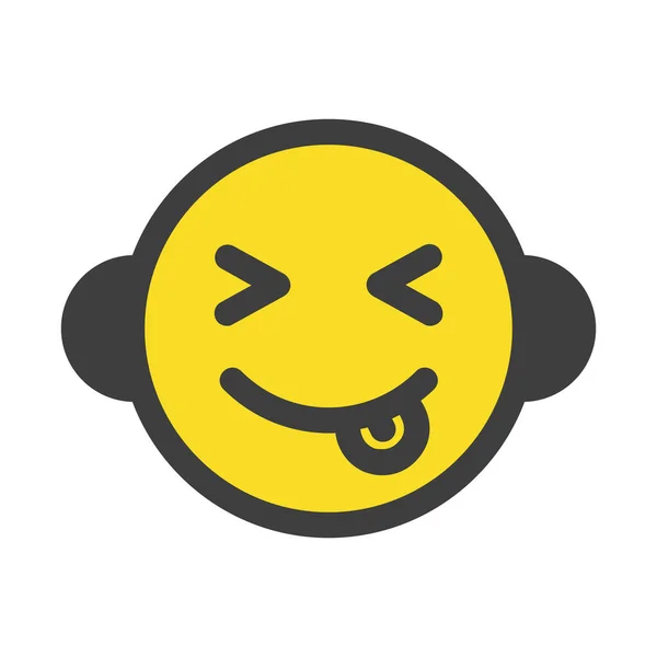 Emoji Emoticon Happy Icon Filled Outline Style — Stock Vector